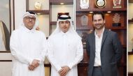 Ahmad Ali Al-Ansari (left), Executive Committee Member of the Forum and Markus Hofmeister, General Manager, Just Us & Otto Marketing Services WLL, the organiser of the Forum with Editor-in-Chief of The Peninsula Dr. Khalid Al-Shafi (centre). Pic: Salim Matramkot/The Peninsula