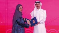 GWC’s Chief Marketing Officer Jawaher Al Khuzaei receives the award. 