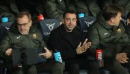 Barcelona's Spanish coach Xavi looks on before the start of the Spanish league football match between FC Barcelona and Villarreal CF on January 27, 2024. (Photo by Lluis Gene / AFP)
