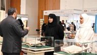 VP for Research and Graduate Studies Prof. Mariam Al Maadeed (centre) at the QU Book Fair.