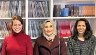 NHRC Chairperson H E Maryam bint Abdullah Al Attiyah (centre) meeting representatives of international organisations in London.