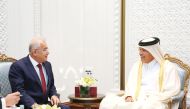 Speaker of the Shura Council H E Hassan bin Abdullah Al Ghanim meeting First Deputy Speaker of the Legislative Chamber of the Parliament and Director of the National Human Rights Centre of Uzbekistan H E Akmal Saidov yesterday.
