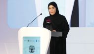 NHRC Chairperson H E Maryam bint Abdullah Al Attiyah speaking at the event.