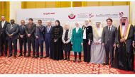 H E Maryam bint Ali bin Nasser Al Misnad (centre), Minister of Social Development and Family, with their Excellencies the Arab Ministers of Social Development and Family during the High-Level Arab Forum for Multidimensional Social Development.