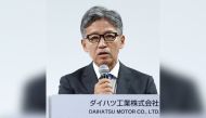 Daihatsu Motor Corporation's next president, Masahiro Inoue, speaks during a press conference in Tokyo on February 13, 2024. Photo by JIJI Press / AFP