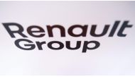 File: This photograph taken on July 5, 2022, shows the 'Renault Group' logo, at the Renault factory, in Cleon, northwestern France. (Photo by Lou Benoist / AFP)