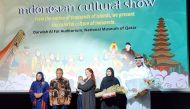 National Museum of Qatar Director Sheikh Abdulaziz Al Thani (right), Indonesian Ambassador to Qatar H E Ridwan Hassan (second left) with other officials at the event.