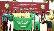 Saudi Arabia’s golfers and officials pose with the GCC Team Championship trophy.  