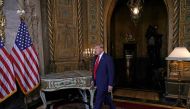 Republican presidential candidate, former President Donald Trump arrives to speak in the library at Mar-a-Lago on March 4, 2024 in Palm Beach, Florida. (Photo by Alon Skuy / GETTY IMAGES NORTH AMERICA / Getty Images via AFP)
