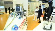 Foreign military officials at the MoI pavilion at DIMDEX 2024.