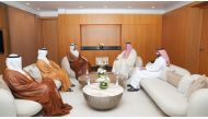 Deputy Prime Minister and Minister of State for Defence Affairs H E Dr. Khalid bin Mohammed Al Attiyah with Minister of State for Defence Affairs of the United Arab Emirates H E Mohammed bin Mubarak Fadel Al Mazrouei and the accompanying delegation