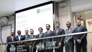 Doha Bank officials at London Stock Exchange.