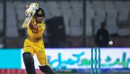 Peshawar Zalmi's Saim Ayub plays a shot during the Pakistan Super League (PSL) Qualifier Twenty20 cricket match between Multan Sultans and Peshawar Zalmi at the National Stadium in Karachi on March 14, 2024. (Photo by Asif Hassan / AFP)