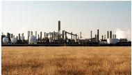 A view of a petrochemical plant in the Texas Panhandle, US.