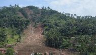 General view of a landslide site in Cipongkor, West Java province on March 25, 2024. Photo by Timur MATAHARI / AFP