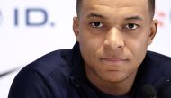 France's forward Kylian Mbappe holds a press conference in Marseille, southern France, on March 25, 2024, on the eve of a friendly football match between France and Chile at the Velodrome stadium. (Photo by FRANCK FIFE / AFP)
