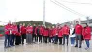 QRCS team during one of the aid distributions in Turkiye.