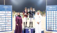 The winners of the Medium Tour class with officials.