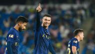 Cristiano Ronaldo (right) celebrates after the match. PIC: SPL