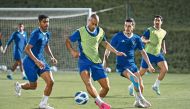 Qatar U23 players during a training session.