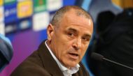 Napoli's Italian headcoach Francesco Calzona attends a press conference on the eve of the UEFA Champions League last 16 first leg football match between Napoli and Barcelona at the Diego Armando Maradona stadium on February 20, 2024. (Photo by Carlo Hermann / AFP)