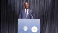 US Ambassador to Qatar, H E Timmy Davis addressing the attendees. 