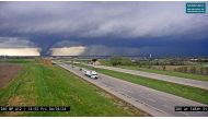 This traffic cam image obtained from the Nebraska Department of Transportation shows a Tornado crossing Interstate Highway 80 near Waverly, Nebraska, on April 26, 2024. (Photo by Handout / Nebraska Department of Transportation / AFP) 
