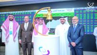 QSE CEO Abdulaziz Nasser Al Emadi along with other official during the bell ringing ceremony.