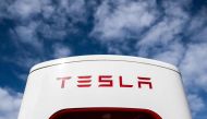  A Tesla Supercharger electrical vehicle charging station in Falls Church, Virginia, February 13, 2023. Photo by SAUL LOEB / AFP