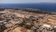 An aerial view of construction at Lamda Development’s Ellinikon project, on April 10. Photo by Nick Paleologos/Bloomberg. 
