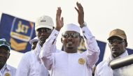 File: Chad's transitional president and presidential election candidate Mahamat Idriss Deby Itno acknowledges the crowd at the Place des Nations during final presidential election campaign rally in N'Djamena on May 4, 2024. (Photo by Issouf Sanogo / AFP)