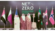 Minister of State for Energy Affairs, H E Saad Sherida Al Kaabi (second left) with other officials during the Net-Zero Producers Forum in Riyad, Saudi Arabia.