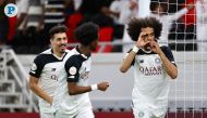 Al Sadd's Akram Afif (right) celebrates after scoring a goal against Al Duhail during their Amir Cup semi-final yesterday. Pic: Mohamed Farag / The Peninsula