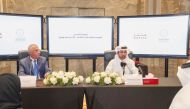 Katara General Manager Prof Dr. Khalid bin Ibrahim Al Sulaiti and Lusail University President Prof Dr. Nizam Muhammad Hindi during the agreement signing ceremony.
