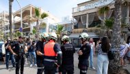 Graphic content / A Police officer investigates one day after a two-storey club-restaurant collapsed, killing four and injuring 16 people on Playa de Palma, south of the Spanish Mediterranean island's capital Palma de Mallorca, on May 24, 2024. Photo by Jaime REINA / AFP
