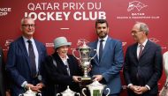 President of the Asian Equestrian Federation and Vice Chairman of Qatar Racing and Equestrian Club (QREC) Hamad bin Abdulrahman Al Attiya crowned the winners of the QREC-sponsored Qatar Prix du Jockey Club at Chantilly, yesterday. 