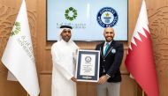 Msheireb Properties CEO Eng. Ali Al Kuwari (left) receiving the certificate of Guinness World Records title.