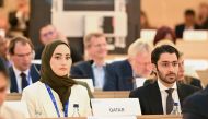 Assistant Undersecretary for Migrant Labour Affairs at the Ministry of Labour, Sheikha Najwa bint Abdulrahman Al Thani, at the session.