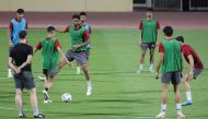 Qatar players during a training session.