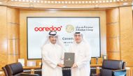Sheikh Ali bin Jabor Al Thani, CEO of Ooredoo Qatar, and Omar Hussain Alfardan, President and CEO of Alfardan Group during the signing ceremony.
