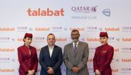 Qatar Airways and talabat officials during the ceremony.