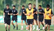 Al Sadd players in action during a preseason training camp in Malaga, Spain, yesterday. The reigning league champions will continue their preparations in Spain before returning to Doha  on July 29. Al Sadd will take on Al Shamal at the Ahmad Bin Ali Stadium on August 10 in their opening match of the new Ooredoo Stars League season.