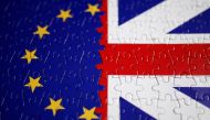 Puzzle with printed EU and UK flags is seen in this illustration taken November 13, 2019. REUTERS/Dado Ruvic/Illustration

