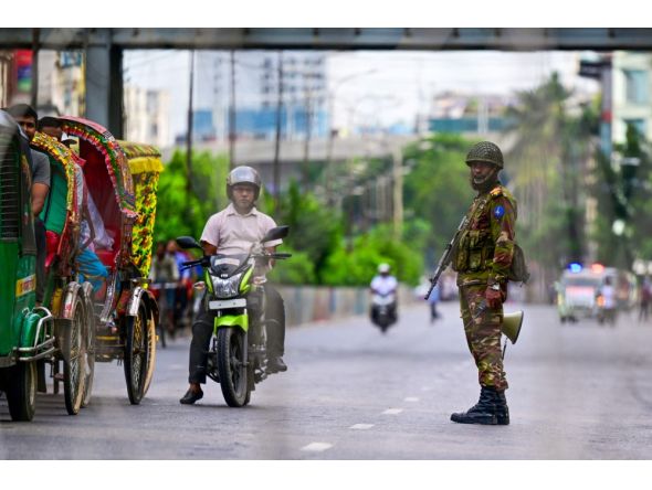 File photo of a Bangladeshi soldier on streets in Dhaka. 