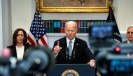 President Joe Biden delivers remarks in the Roosevelt Room of the White House on July 15, 2024. (Photo by Demetrius Freeman/The Washington Post)

