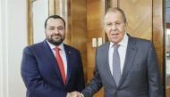 Minister of State at the Ministry of Foreign Affairs H E Dr. Mohammed bin Abdulaziz bin Saleh Al Khulaifi (left) meeting Minister of Foreign Affairs of the Russian Federation H E Sergei Lavrov.
