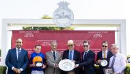 Ambassador of Qatar in the UK H E Sheikh Abdullah bin Mohammed bin Saoud Al Thani presented the trophies to the connections of winners of the day’s feature event Qatar Nassau Stakes. QREC Chairman Issa bin Mohammed Al Mohannadi was also present.  PICTURES: JUHAIM/QREC