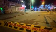 This handout picture released by the Bogota mayor's press office shows the scene after a grenade explosion in front of a police station in southern Bogota on September 10, 2024. Photo by STRINGER / OFFICE OF THE MAYOR OF BOGOTA / AFP