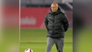 Qatar coach Marquez Lopez during a training session. 