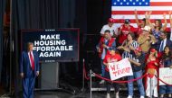 Former US President and Republican presidential candidate Donald Trump arrives to speak at a campaign event at the Tucson Music Hall in Tucson, Arizona, September 12, 2024. (Photo by Rebecca Noble / AFP)